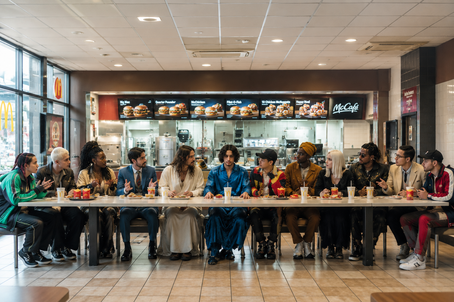 Modern Last Supper at McDonald’s | Conceptual Cinematic Photography